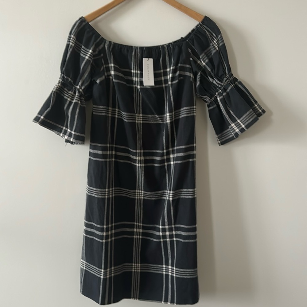NWT Sugar+Lips Black Plaid Dress Relaxed